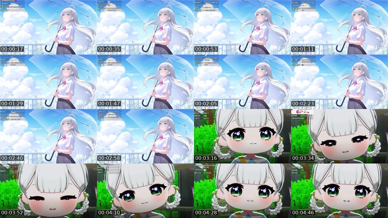 Contact-sheet preview of 연초록♪'s SOOP Live recording