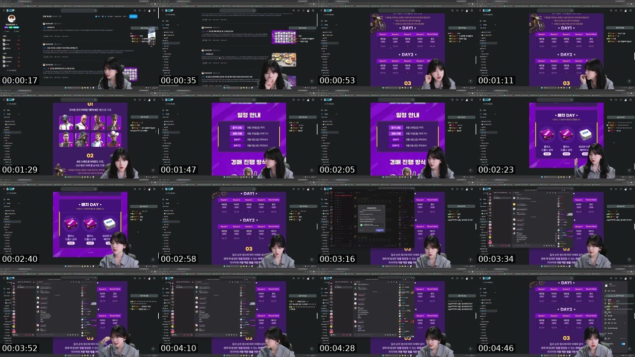 Contact-sheet preview of 수피's SOOP Live recording