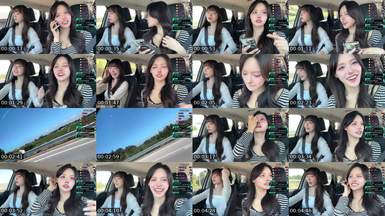 Contact-sheet preview of 뮤우♪'s SOOP Live recording