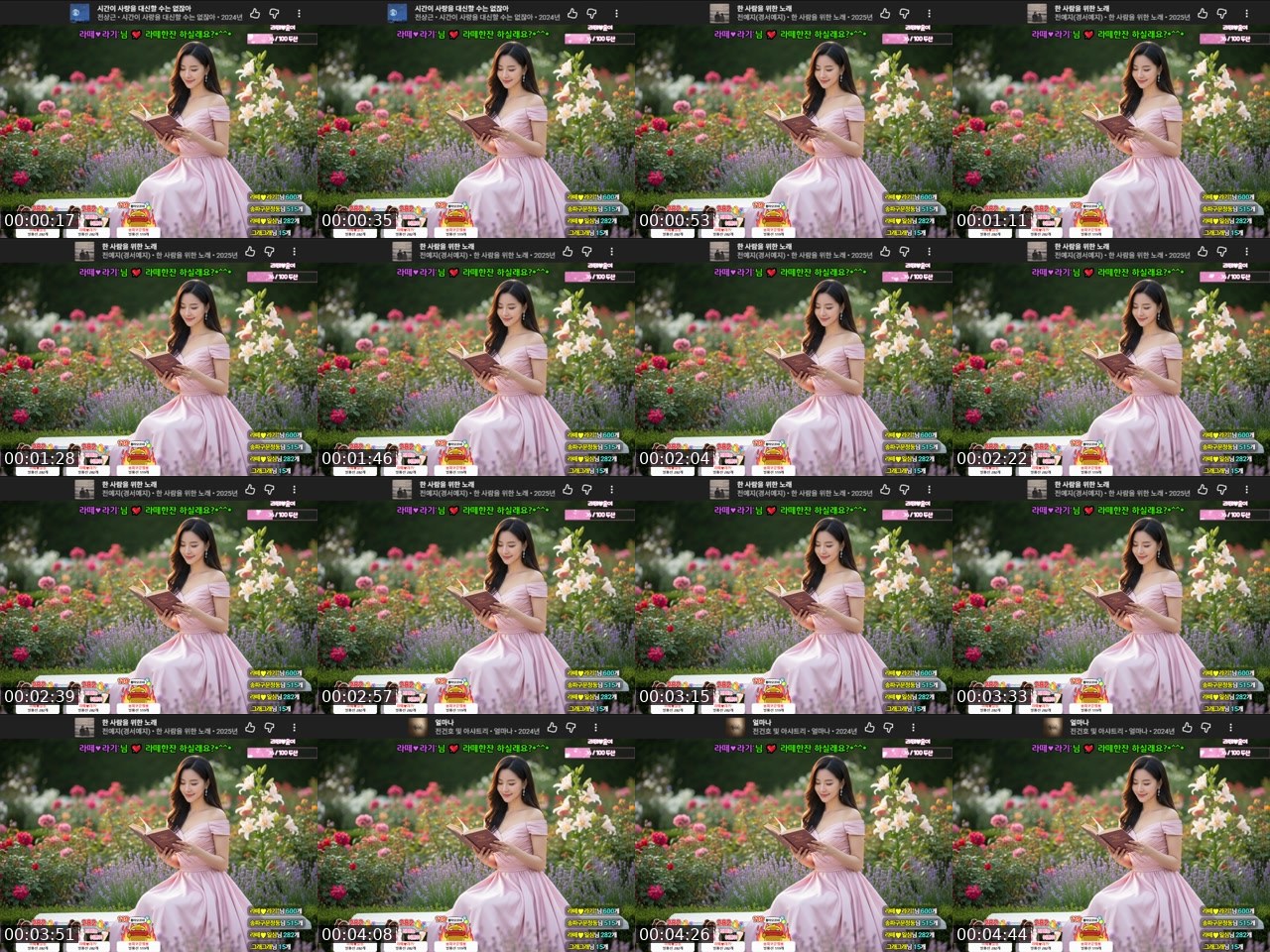 Contact-sheet preview of 라떼한잔's SOOP Live recording