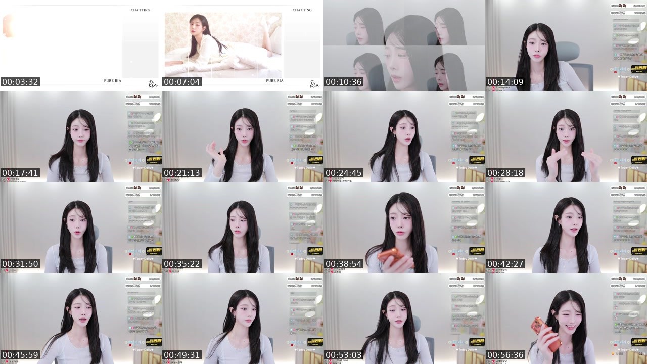 Contact-sheet preview of Ria_리아's SOOP Live recording