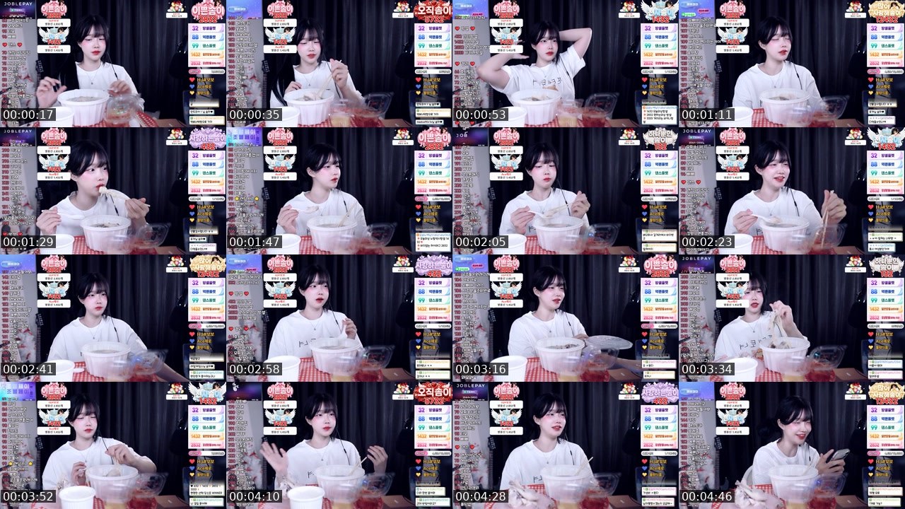 Contact-sheet preview of 윤솜's SOOP Live recording