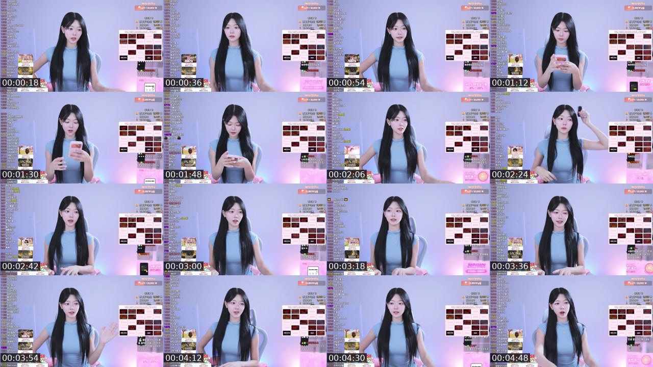 Contact-sheet preview of 앙체리♥'s SOOP Live recording