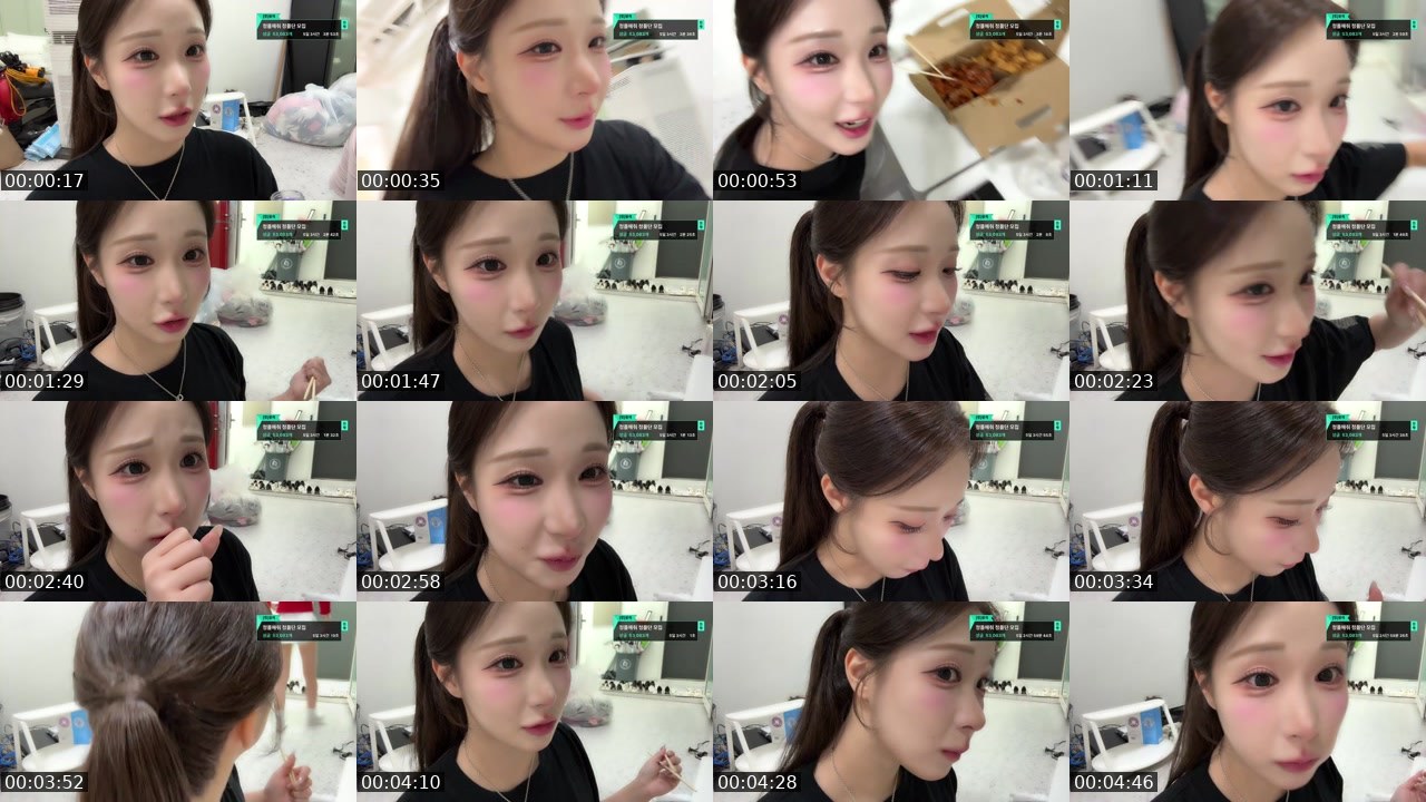Contact-sheet preview of 정인♥'s SOOP Live recording