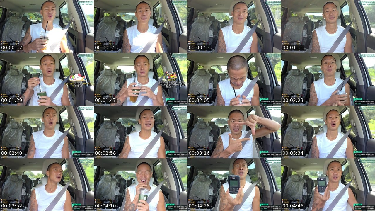 Contact-sheet preview of 최고다윽박's SOOP Live recording