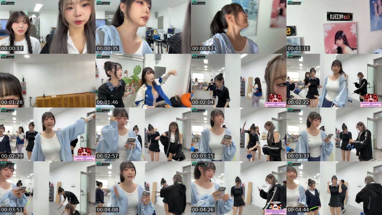 Contact-sheet preview of 쥬쥬쥬세요's SOOP Live recording