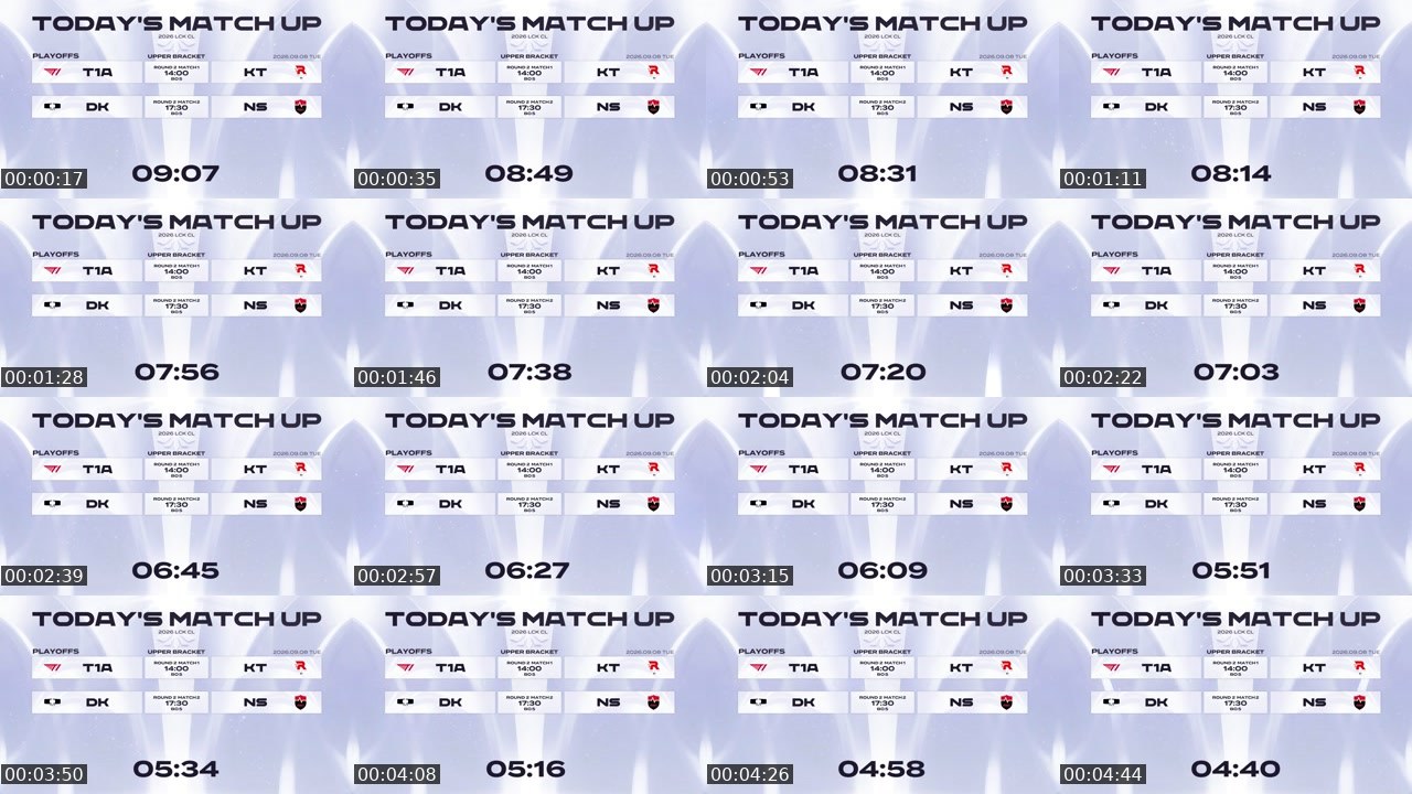 Contact-sheet preview of LCK_CL's SOOP Live recording