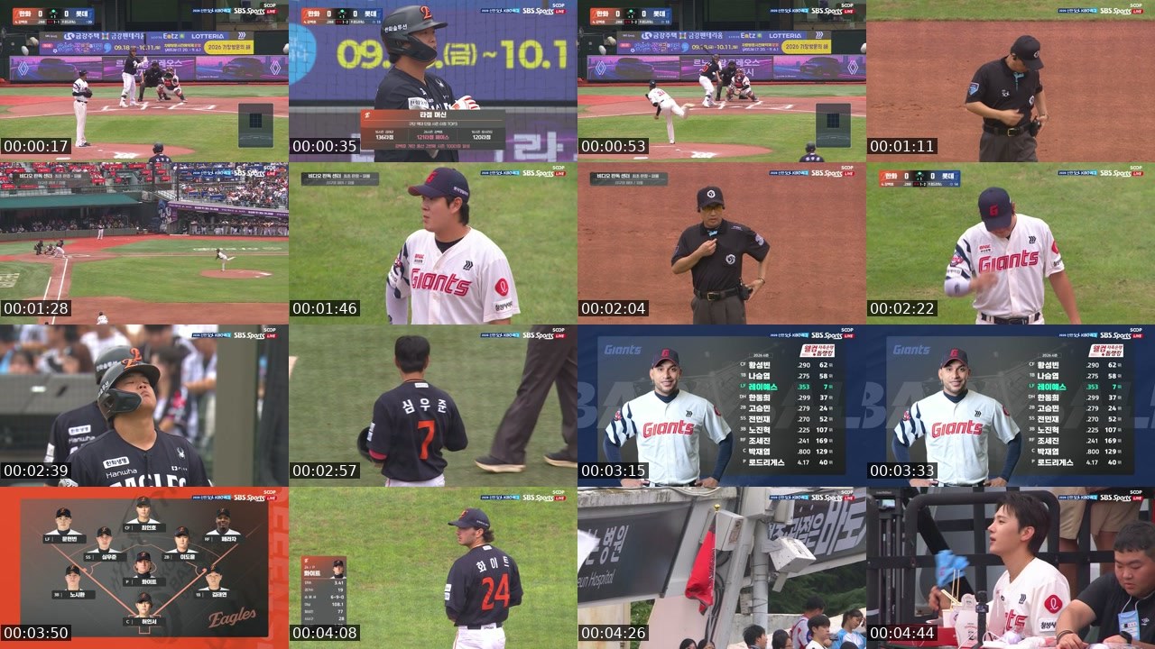 Contact-sheet preview of KBO_Global3's SOOP Live recording