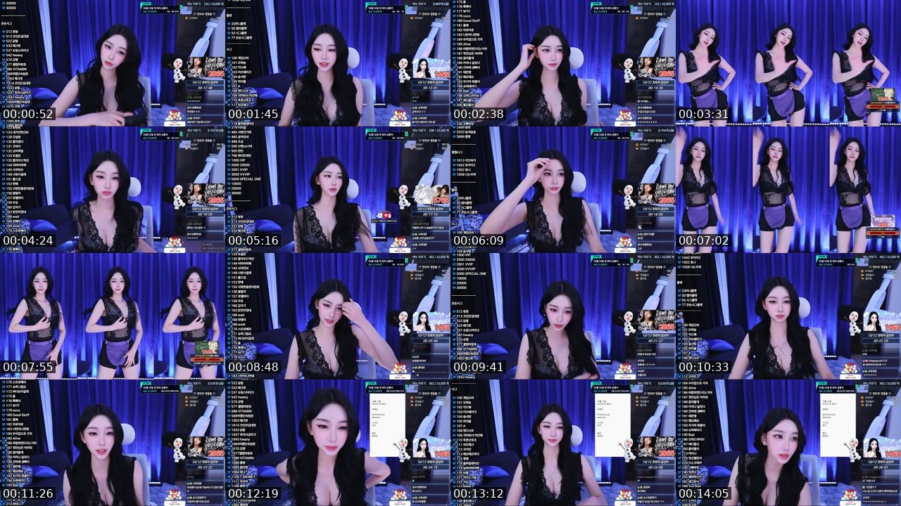 Contact-sheet preview of 김연우♥'s SOOP Live recording