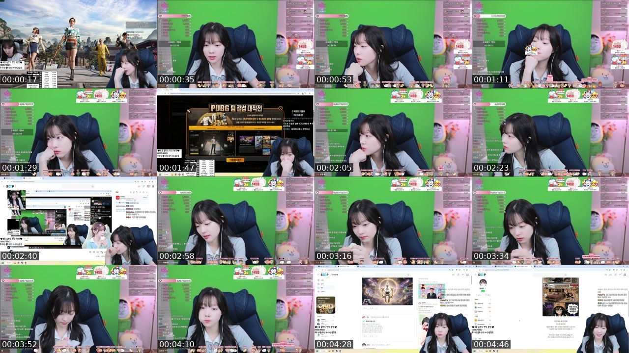 Contact-sheet preview of 토끼예나's SOOP Live recording