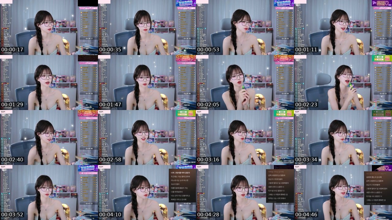 Contact-sheet preview of 유라's SOOP Live recording
