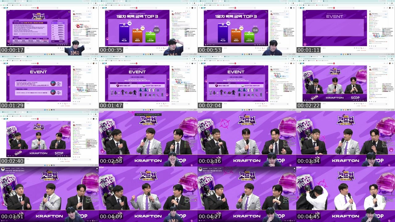 Contact-sheet preview of 나는상윤's SOOP Live recording