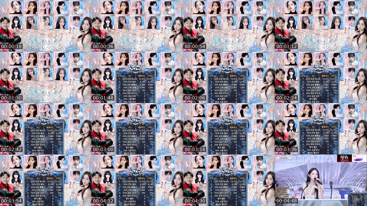 Contact-sheet preview of 박가린님[♥]'s SOOP Live recording