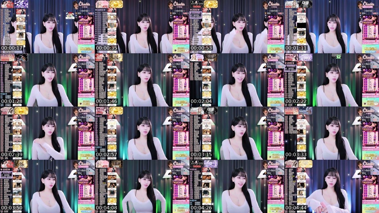 Contact-sheet preview of 채빈♡'s SOOP Live recording
