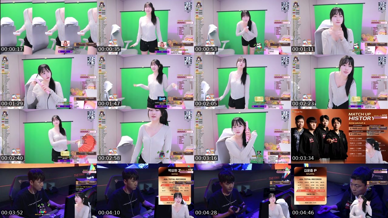 Contact-sheet preview of 슬돌이's SOOP Live recording
