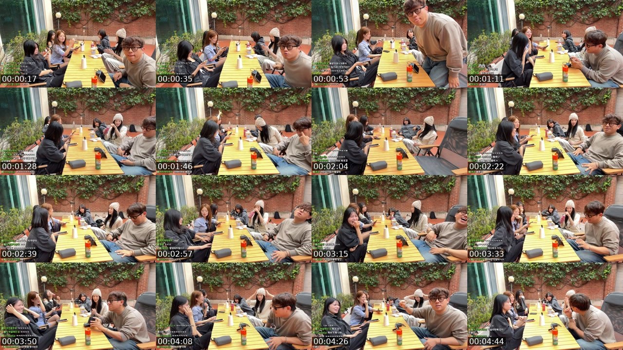 Contact-sheet preview of 기뉴다's SOOP Live recording