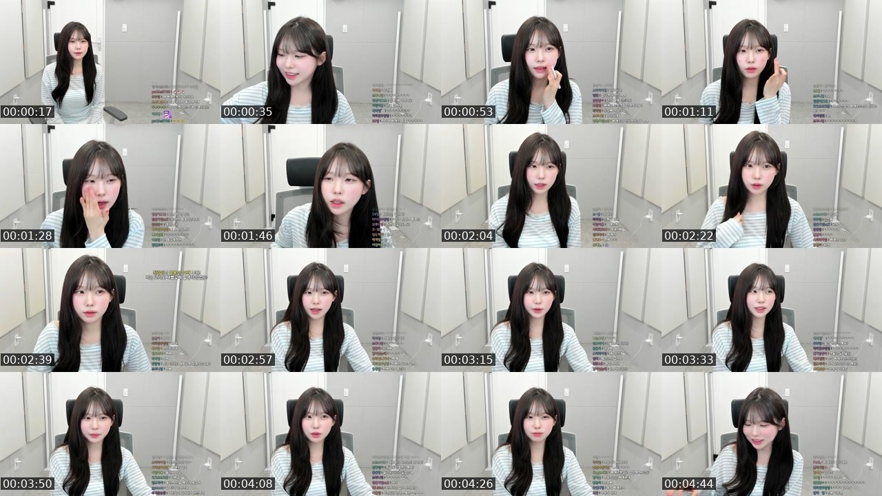 Contact-sheet preview of 우정잉's SOOP Live recording