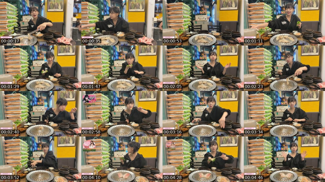 Contact-sheet preview of 류하♡'s SOOP Live recording
