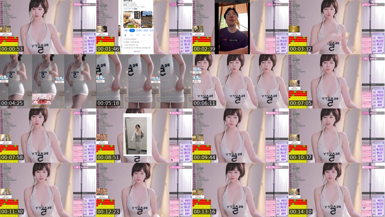 Contact-sheet preview of #지나's SOOP Live recording
