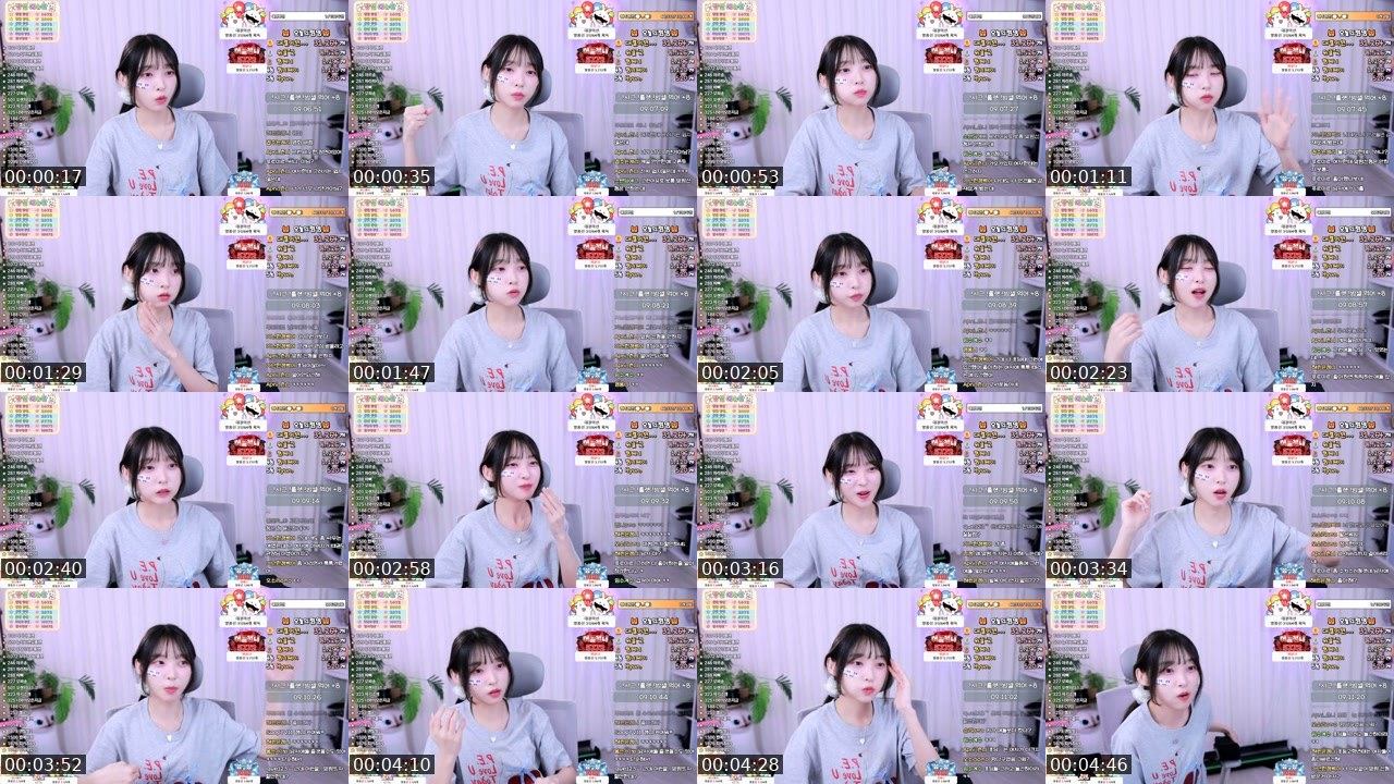 Contact-sheet preview of 졈니's SOOP Live recording