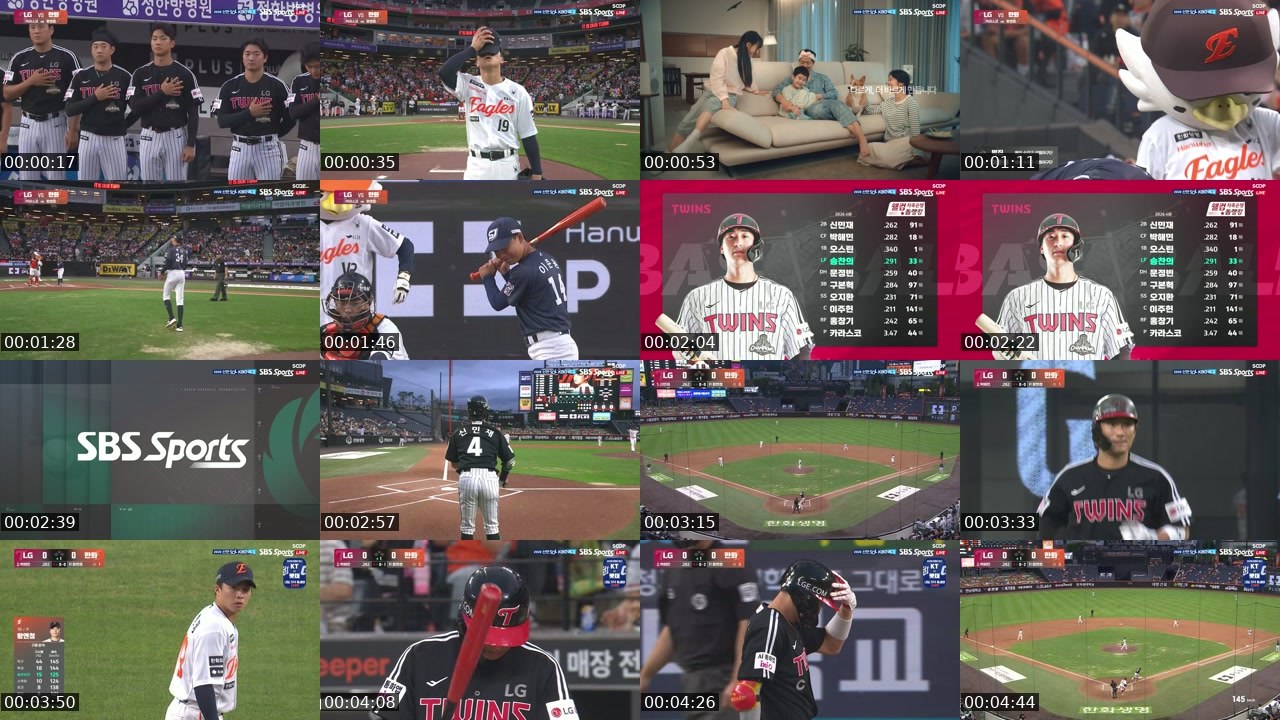 Contact-sheet preview of KBO_Global4's SOOP Live recording