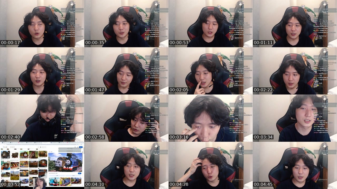 Contact-sheet preview of 디나이05's SOOP Live recording