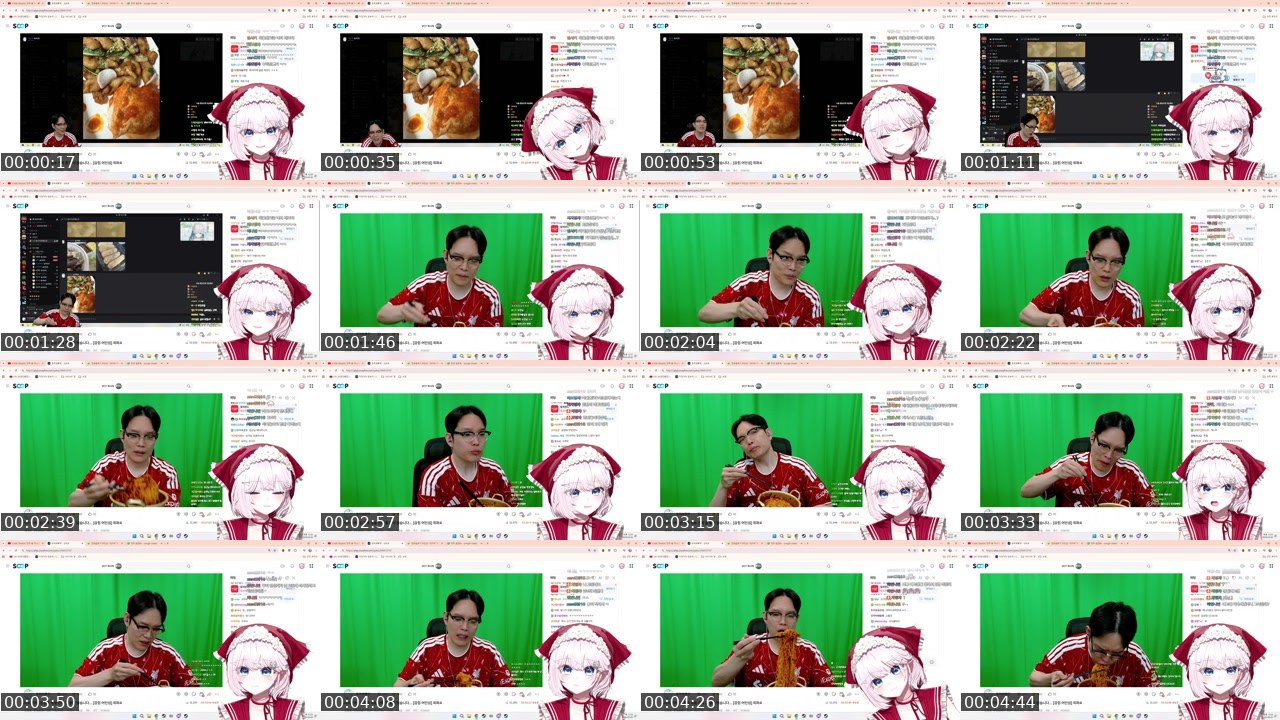 Contact-sheet preview of 차밍챠's SOOP Live recording