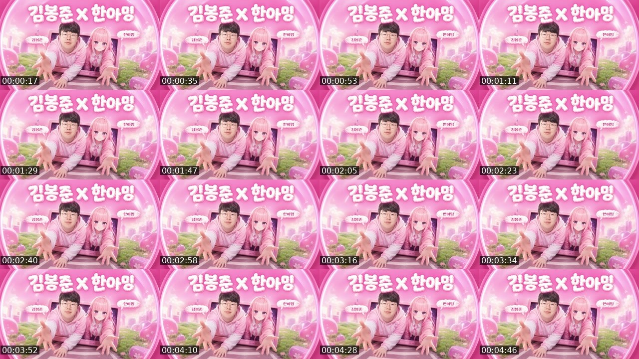 Contact-sheet preview of 봉준's SOOP Live recording