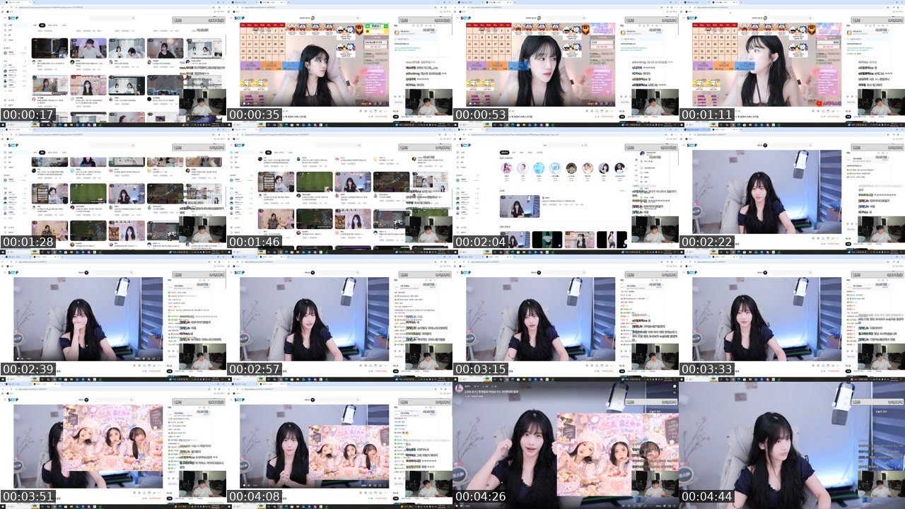 Contact-sheet preview of Action김성대's SOOP Live recording