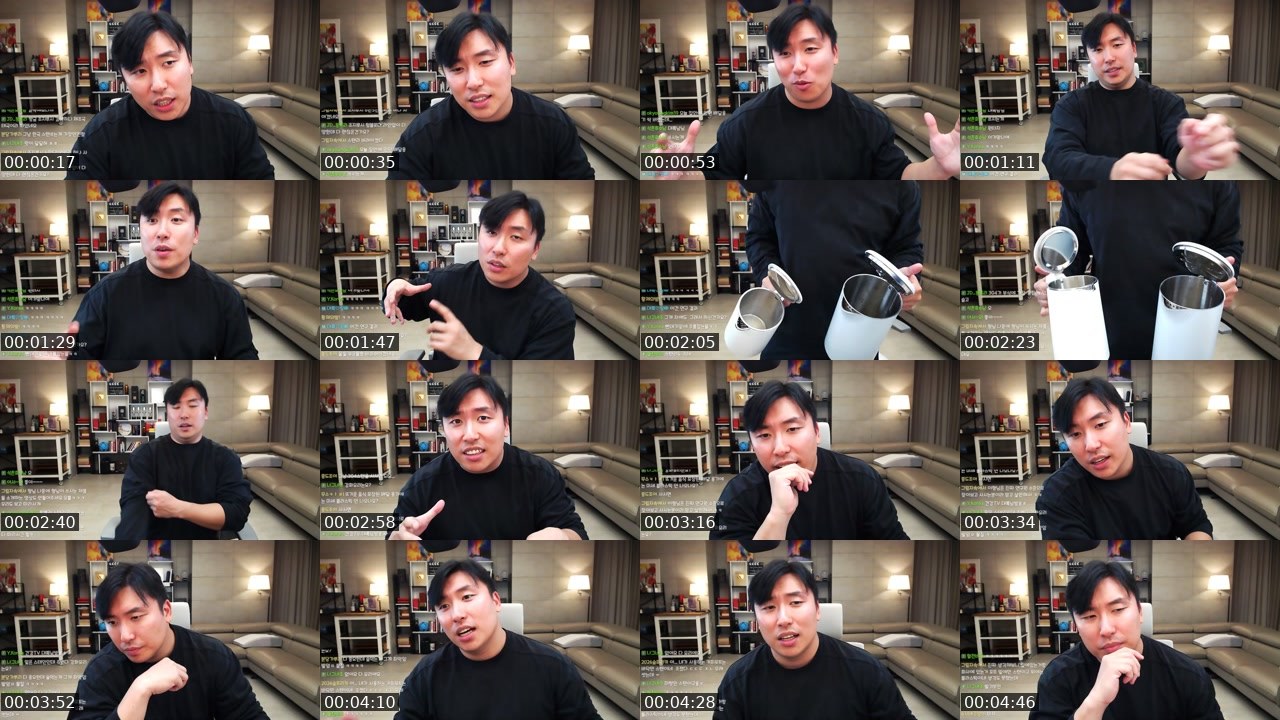Contact-sheet preview of 대륙남's SOOP Live recording