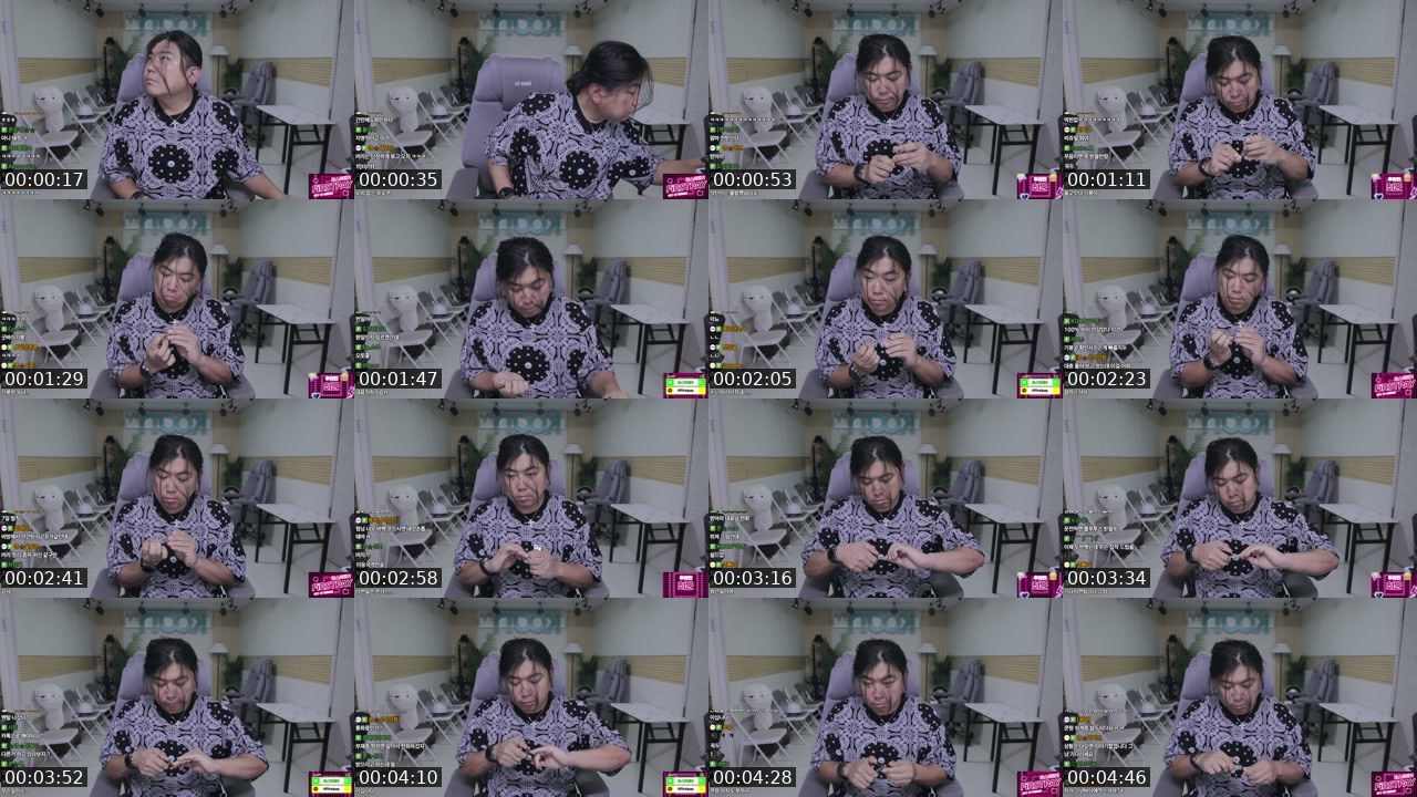 Contact-sheet preview of 최군형's SOOP Live recording