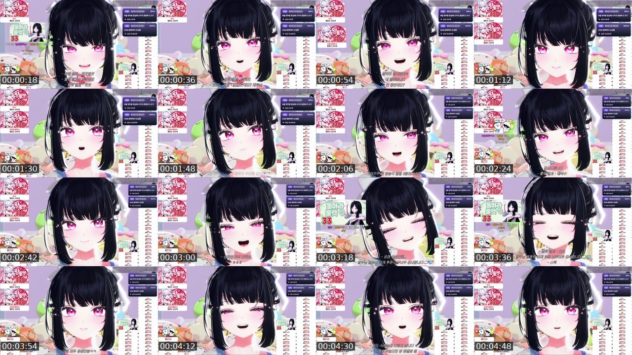 Contact-sheet preview of 채루's SOOP Live recording