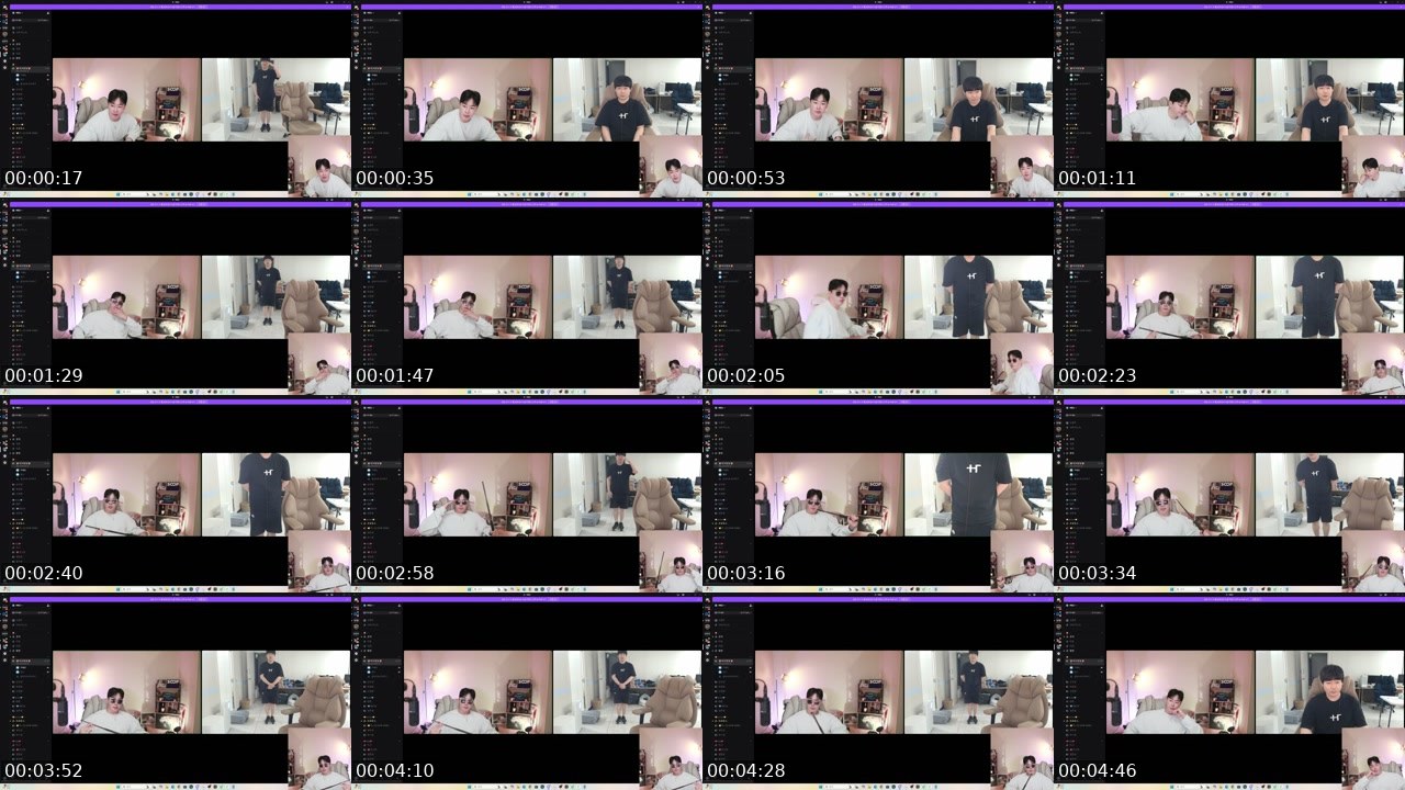 Contact-sheet preview of 虎마예준虎's SOOP Live recording