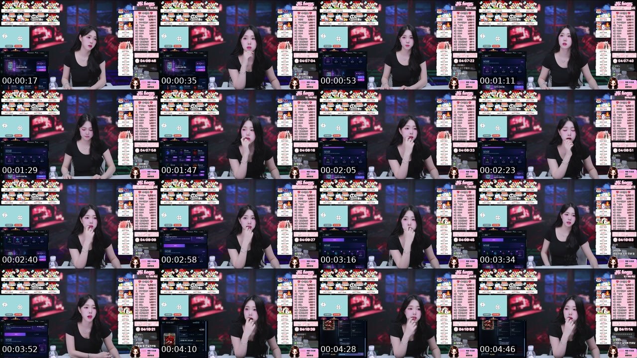 Contact-sheet preview of 하이희야♡'s SOOP Live recording