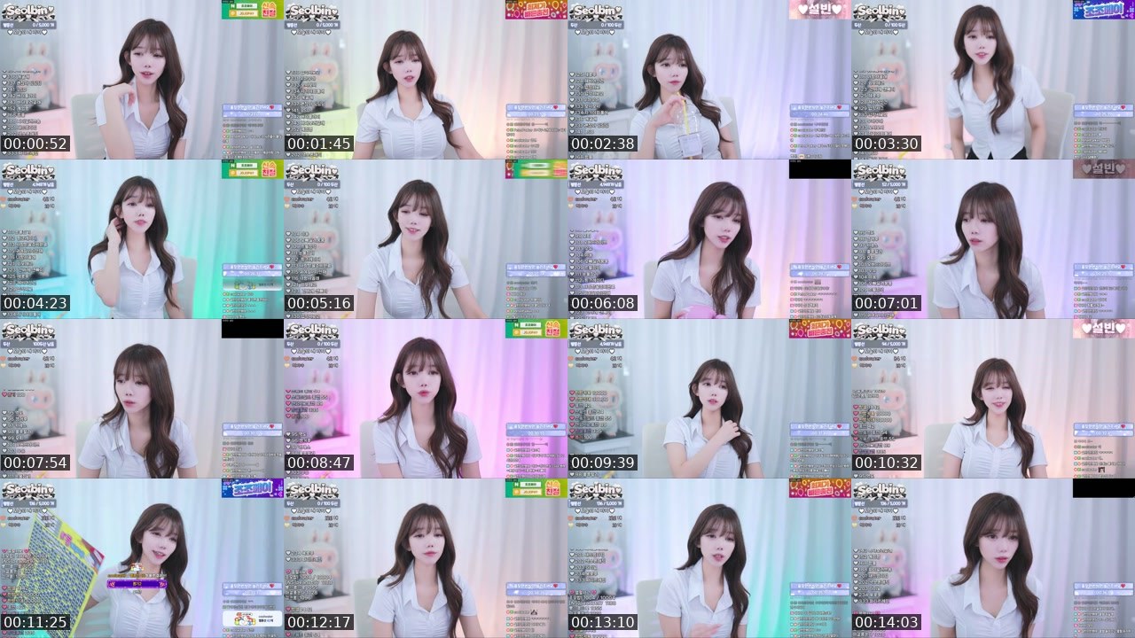 Contact-sheet preview of ♥설빈♥'s SOOP Live recording