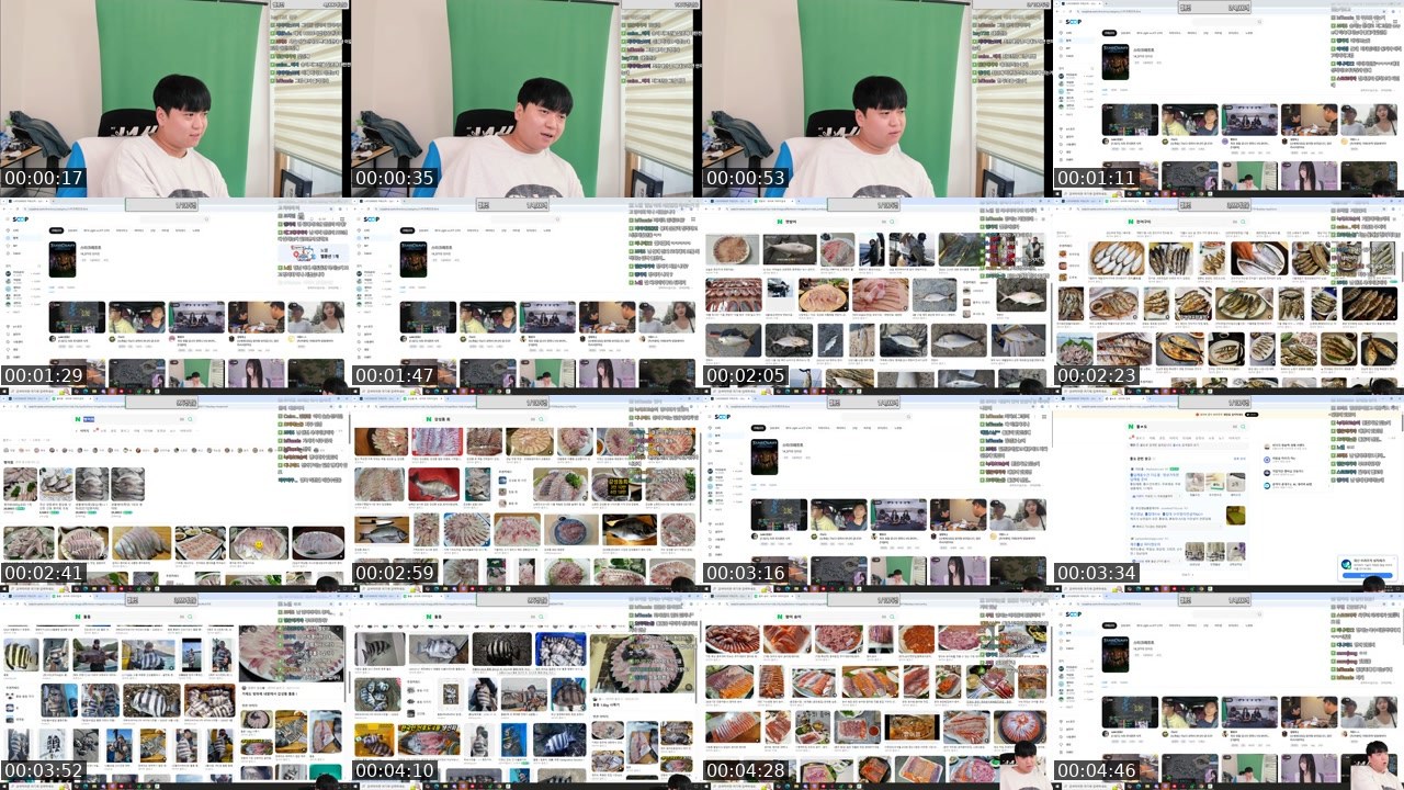 Contact-sheet preview of DS★준오's SOOP Live recording