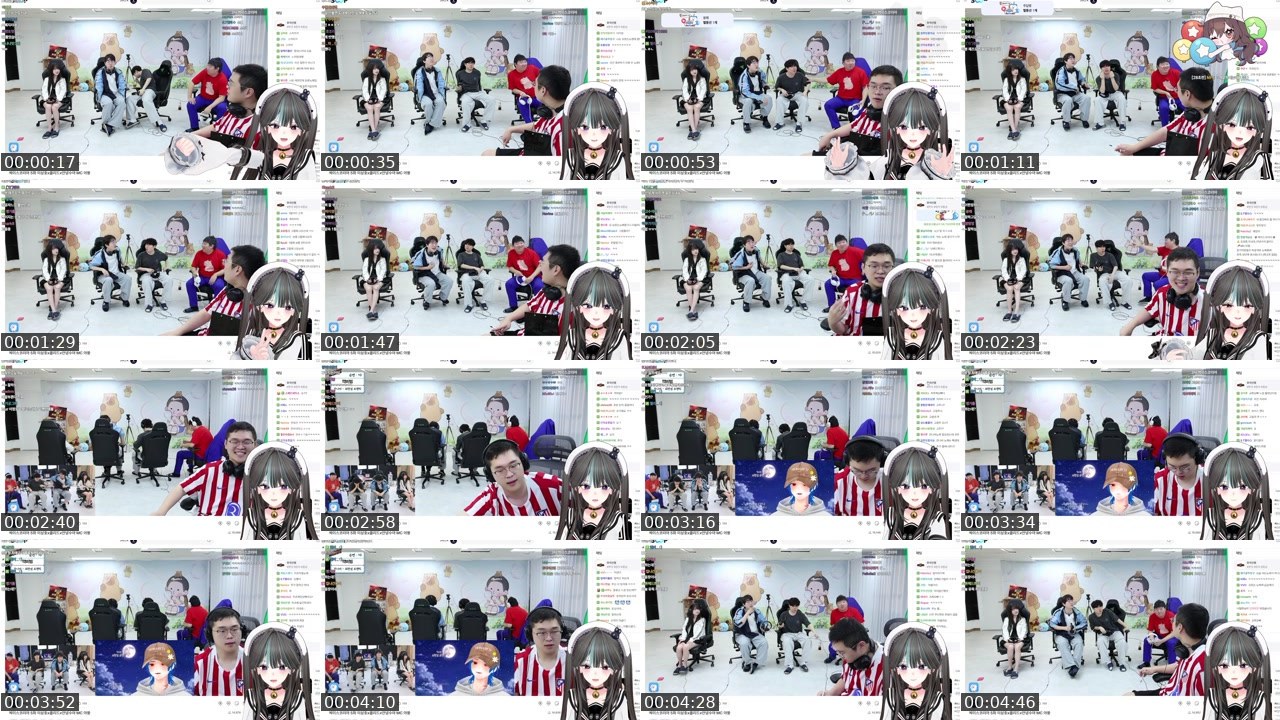 Contact-sheet preview of 백초아's SOOP Live recording
