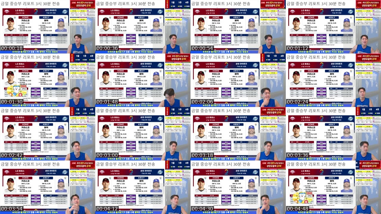 Contact-sheet preview of 자이철's SOOP Live recording