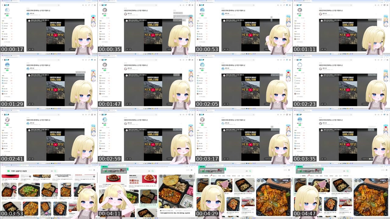 Contact-sheet preview of 앨리스얌's SOOP Live recording