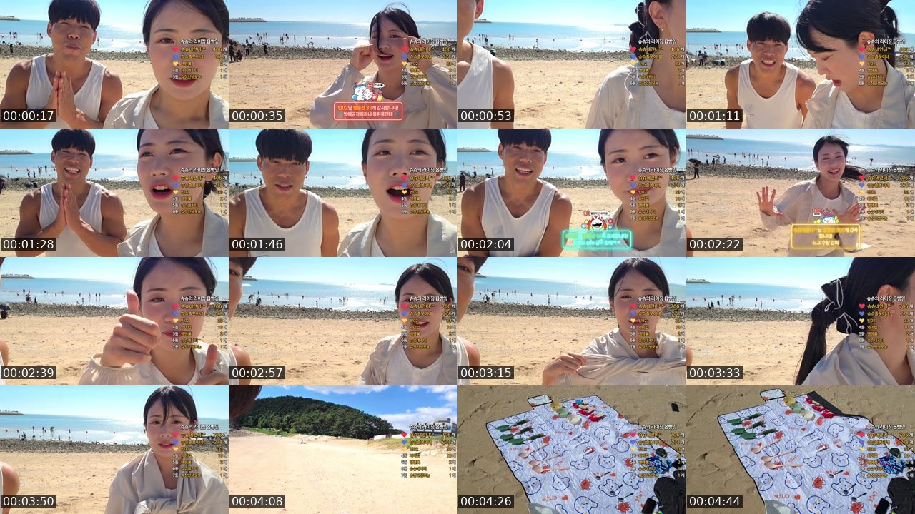 Contact-sheet preview of 서슈슈's SOOP Live recording